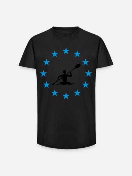 Canoeing in the star circle - Long Fit Men's T-Shirt - black
