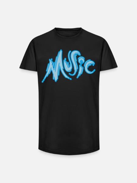 Music - Long Fit Männer T-Shirt - Schwarz