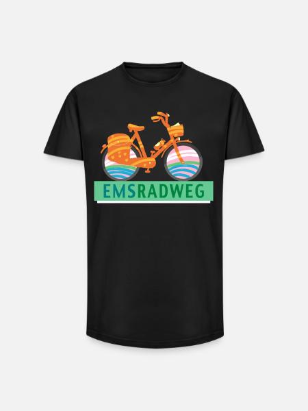 Emsradweg - Long Fit Männer T-Shirt - Schwarz