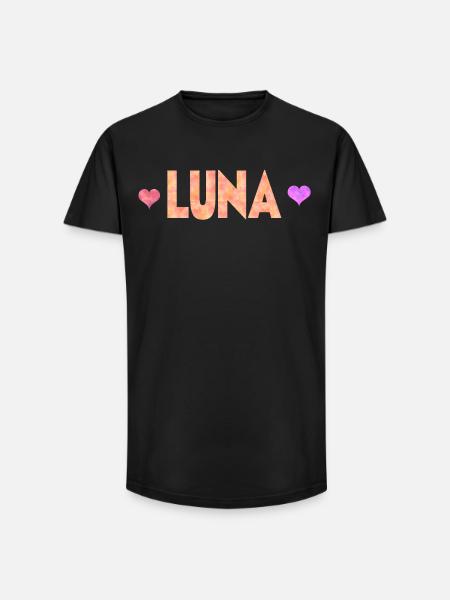Luna - Long Fit Men's T-Shirt - black