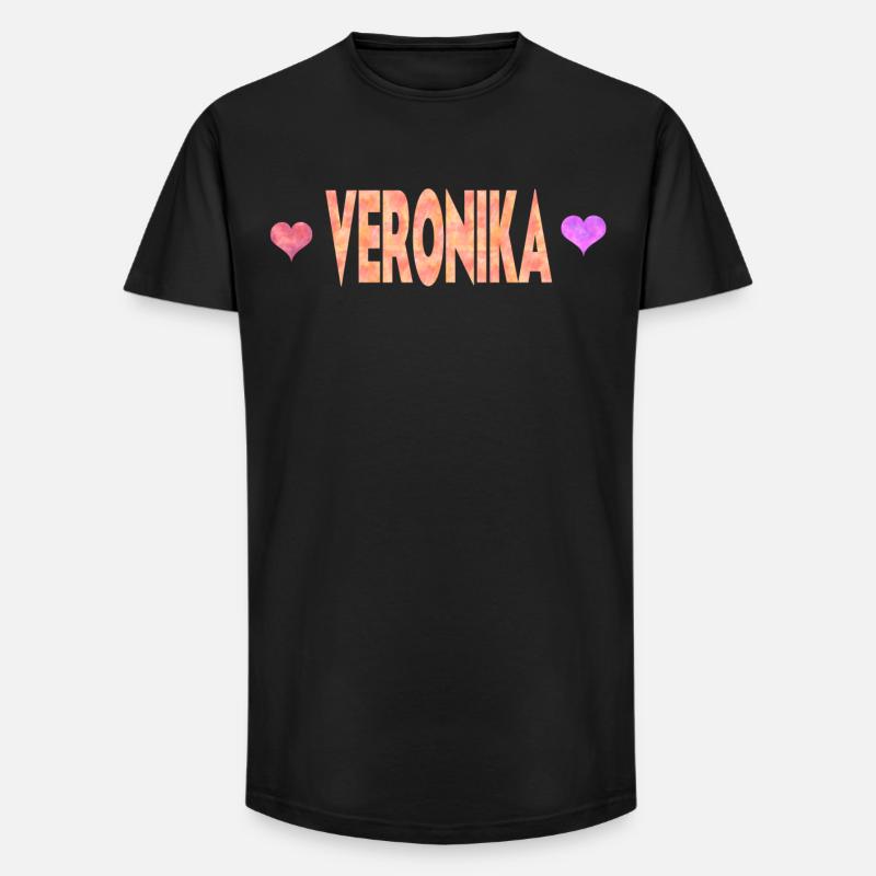 Veronika - Long Fit Männer T-Shirt - Schwarz