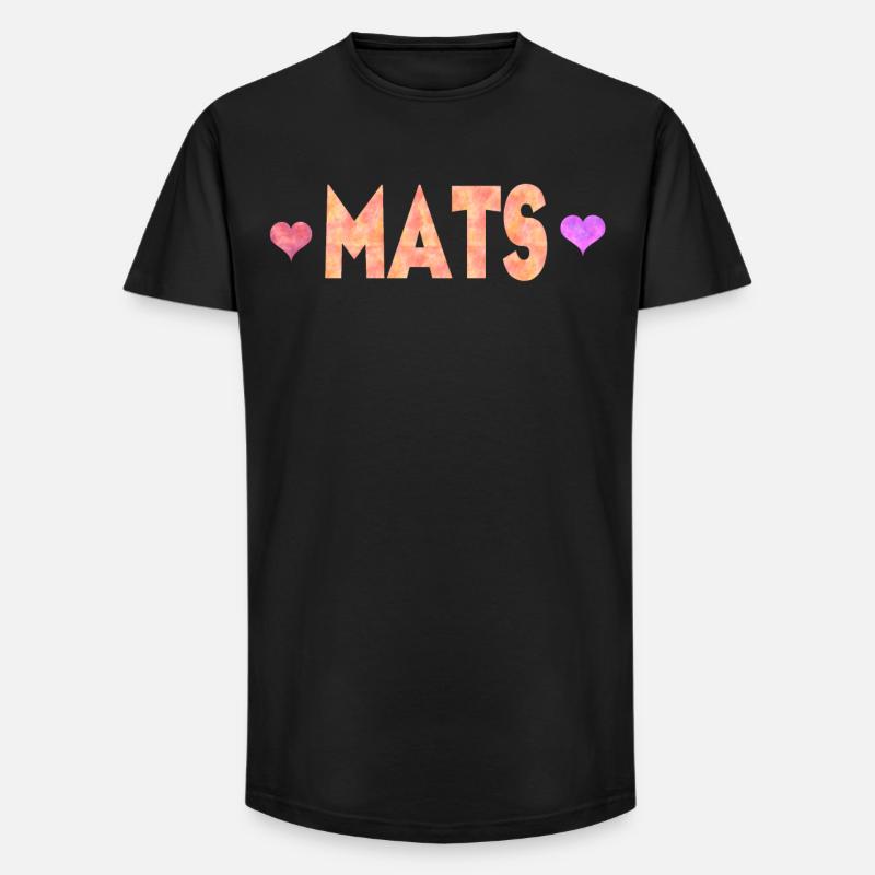 Mats - Long Fit Männer T-Shirt - Schwarz