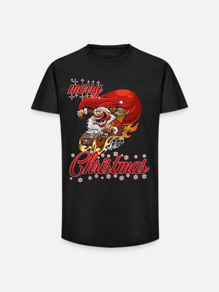 joyeux noël réglage père - T-shirt coupe longue homme - noir