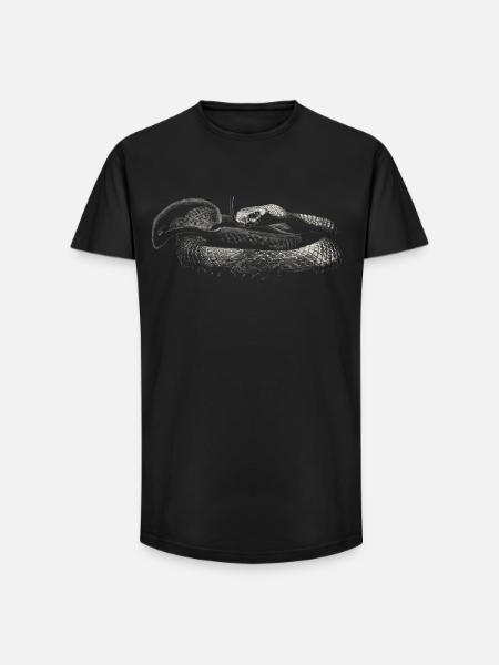 Snake - T-shirt coupe longue homme - noir