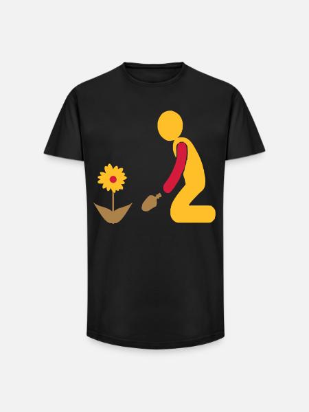 Garten - Long Fit Männer T-Shirt - Schwarz