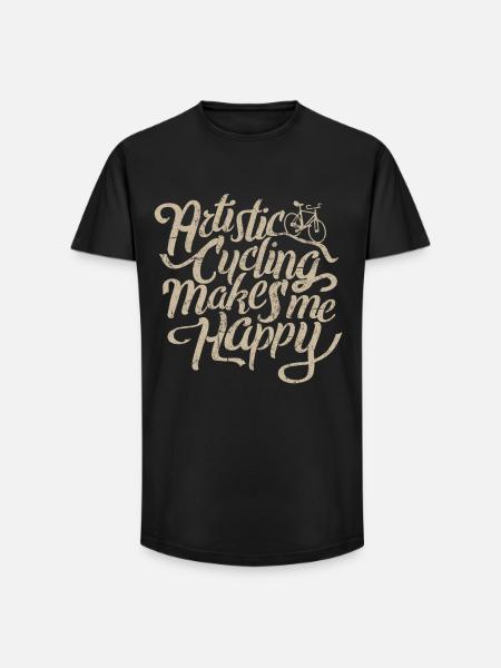 Kunstrad, Kunstradfahren, Makes Me Happy - Long Fit Männer T-Shirt - Schwarz