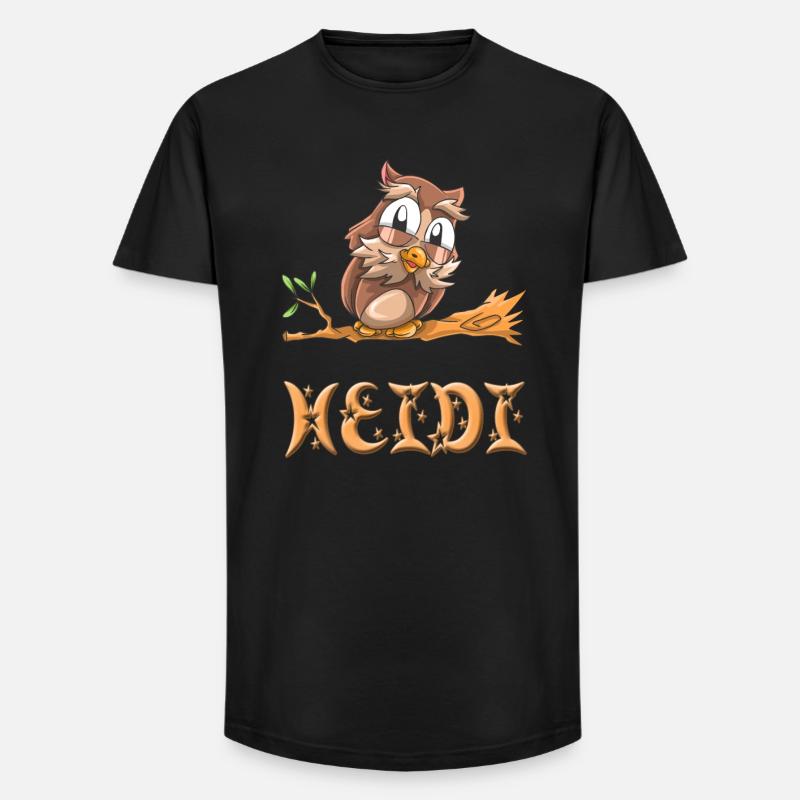 Eule Heidi - Long Fit Männer T-Shirt - Schwarz