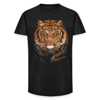 Tiger - T-shirt coupe longue homme - noir - Devant - AI Model Male 185 light (185cm)