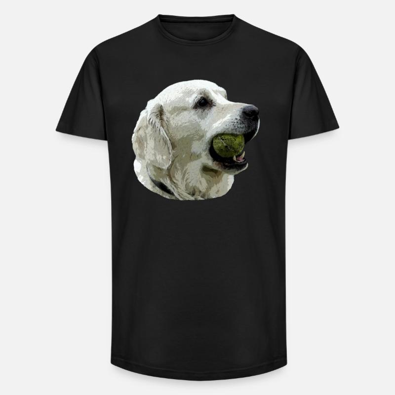 Labrador mit Ball - Long Fit Männer T-Shirt - Schwarz