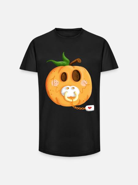 Baby Pumpkin Belly I Pregnancy I Gift - Long Fit Men's T-Shirt - black