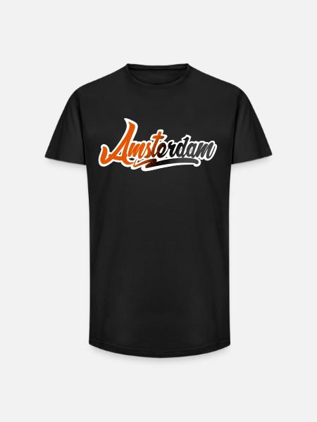 Amsterdam - T-shirt coupe longue homme - noir