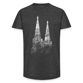 Kölner Dom Köln Jeck Rhein Karneval Alaaf Heimat - T-shirt coupe longue homme - charbon - Devant - AI Model Male 185 light (185cm)