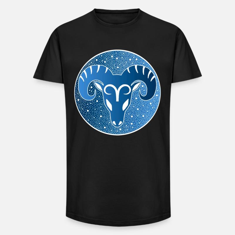 Sternzeichen: Widder - Long Fit Männer T-Shirt - Schwarz