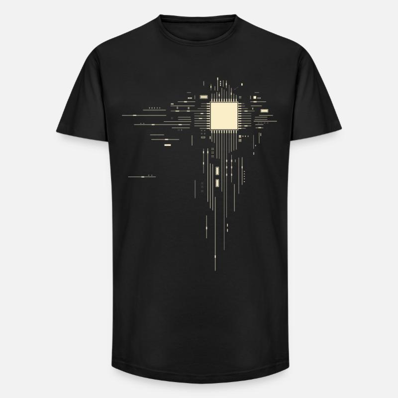 Processor - PCB - Long Fit Men's T-Shirt - black