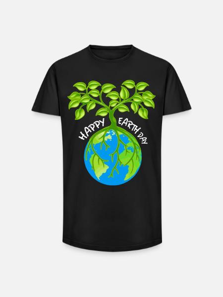 Eco-Friendly Earth Friend T-Shirt - Long Fit Men's T-Shirt - black
