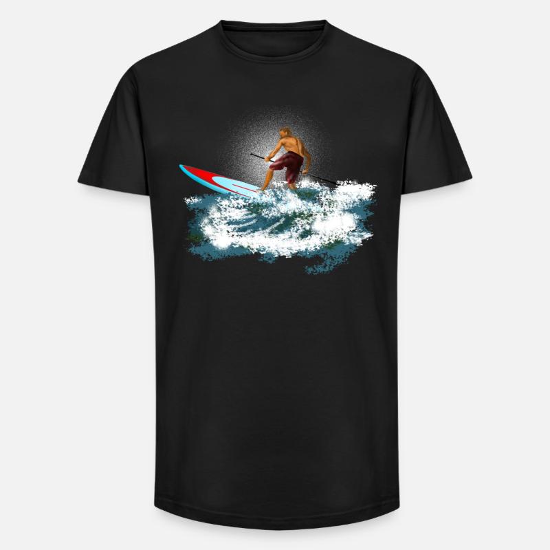 Paddleboarder - Long Fit Männer T-Shirt - Schwarz