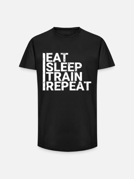 Eat Sleep Train Repeat - Long Fit Men's T-Shirt - black