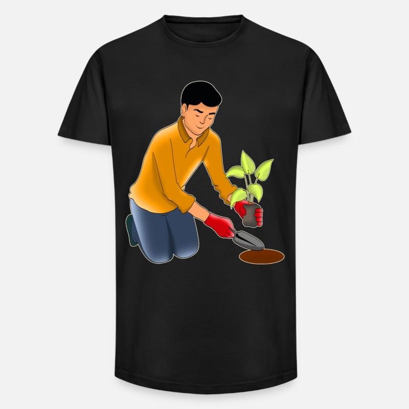 Gartenarbeit - Long Fit Männer T-Shirt - Schwarz