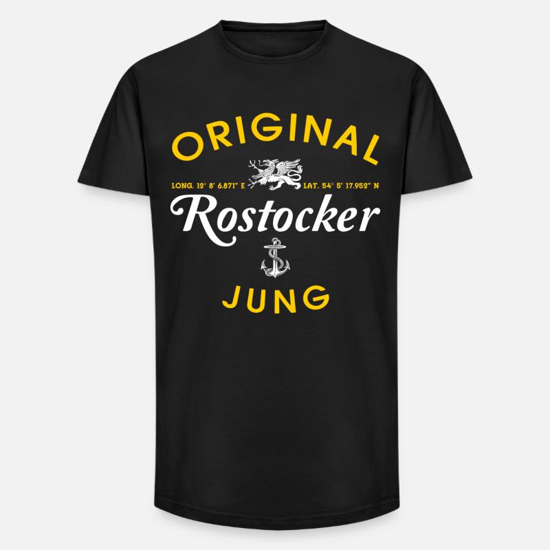 Original Rostocker Jung - Long Fit Männer T-Shirt - Schwarz