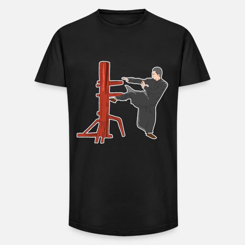 Wing Chun Kampfpose - Long Fit Männer T-Shirt - Schwarz