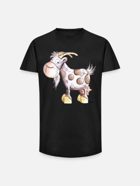 Happy Goat - Long Fit Men's T-Shirt - black