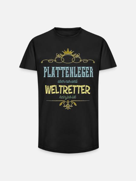 Plattenleger Weltretter - Long Fit Männer T-Shirt - Schwarz