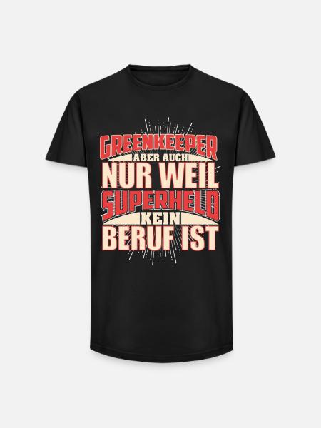 Greenkeeper Superheld - Long Fit Männer T-Shirt - Schwarz