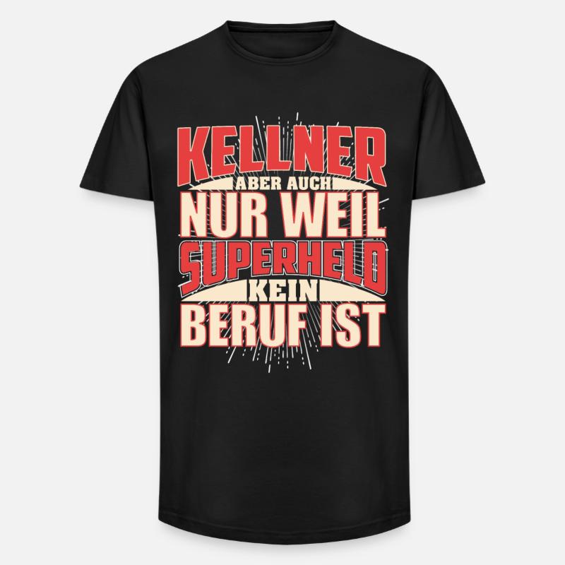 Kellner Superheld - Long Fit Männer T-Shirt - Schwarz