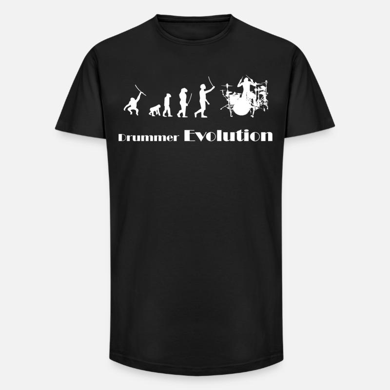 Evolution Drummer - Long Fit Männer T-Shirt - Schwarz