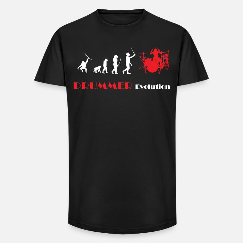 DRUMMER Evolution rot - Long Fit Männer T-Shirt - Schwarz