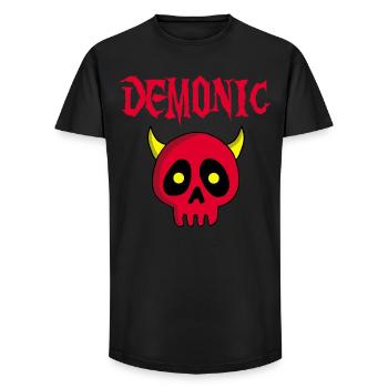 Manga demon skull - Long Fit Men's T-Shirt - black - Front - AI Model Male 185 light (185cm)