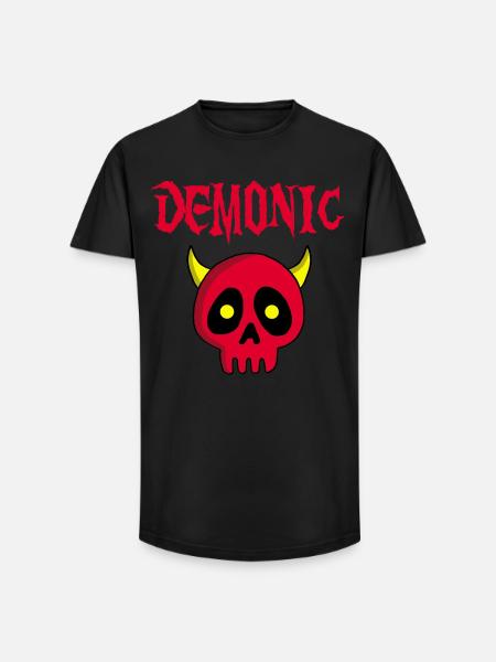 Manga demon skull - Long Fit Men's T-Shirt - black