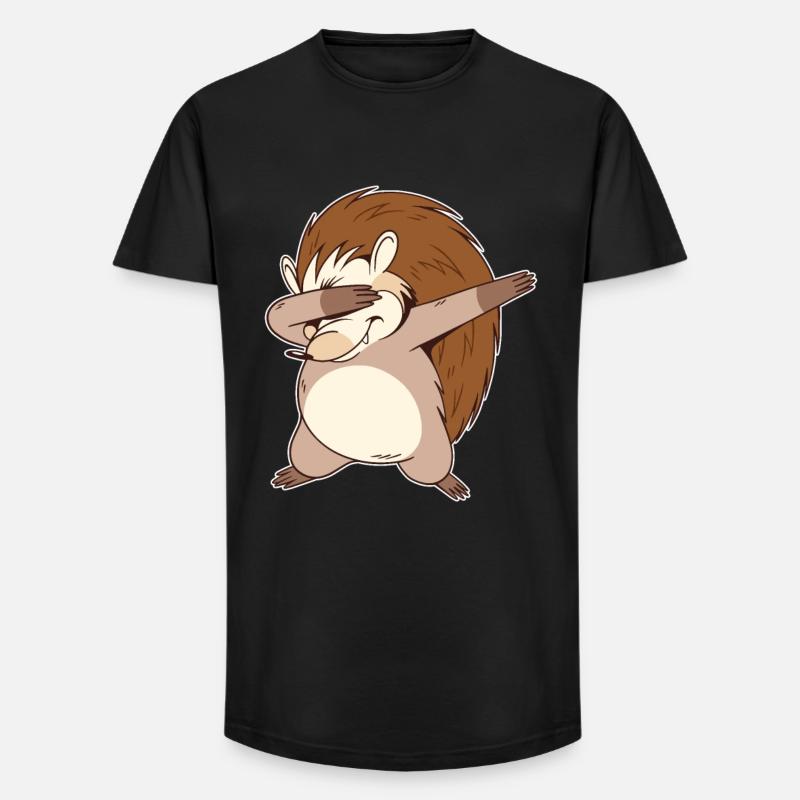 Dabbing Igel - Long Fit Männer T-Shirt - Schwarz