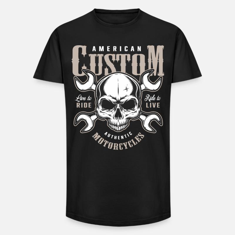 custom motorcycles biker - Long Fit Men's T-Shirt - black