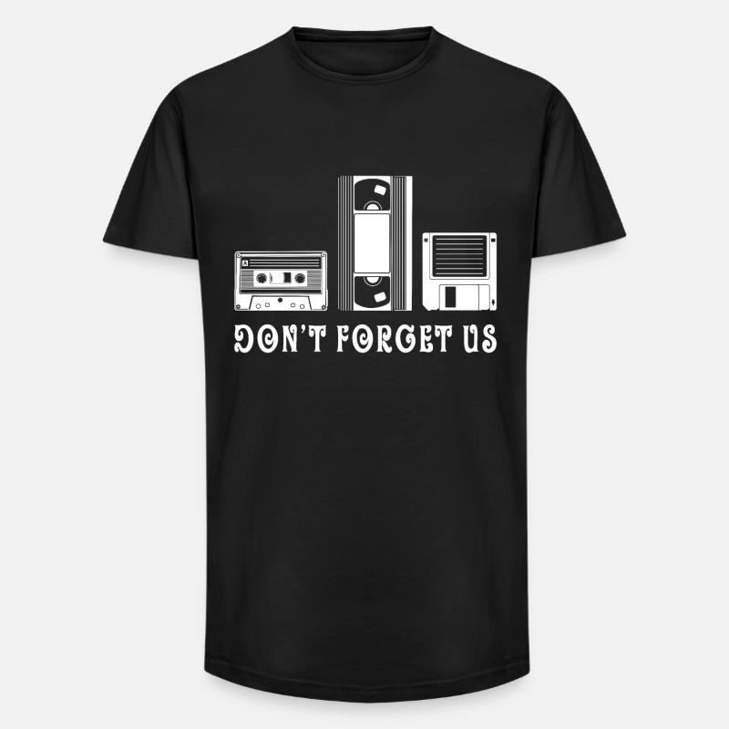 Oldschool Technik - Long Fit Männer T-Shirt - Schwarz