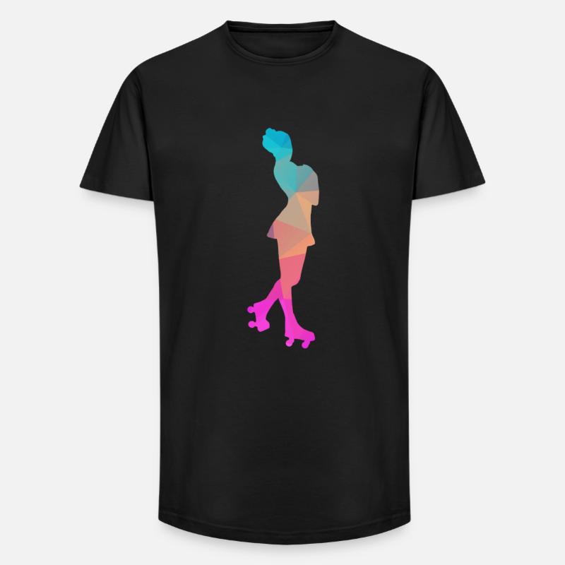 Abstrakter Eis- und Rollschuh-Design - Long Fit Männer T-Shirt - Schwarz