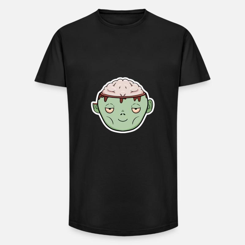 Zombie Hirn im Becher - Long Fit Männer T-Shirt - Schwarz