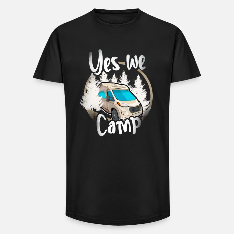 Yes We Camp - Long Fit Männer T-Shirt - Schwarz