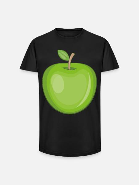 Funny sticker of an apple - Long Fit Men's T-Shirt - black