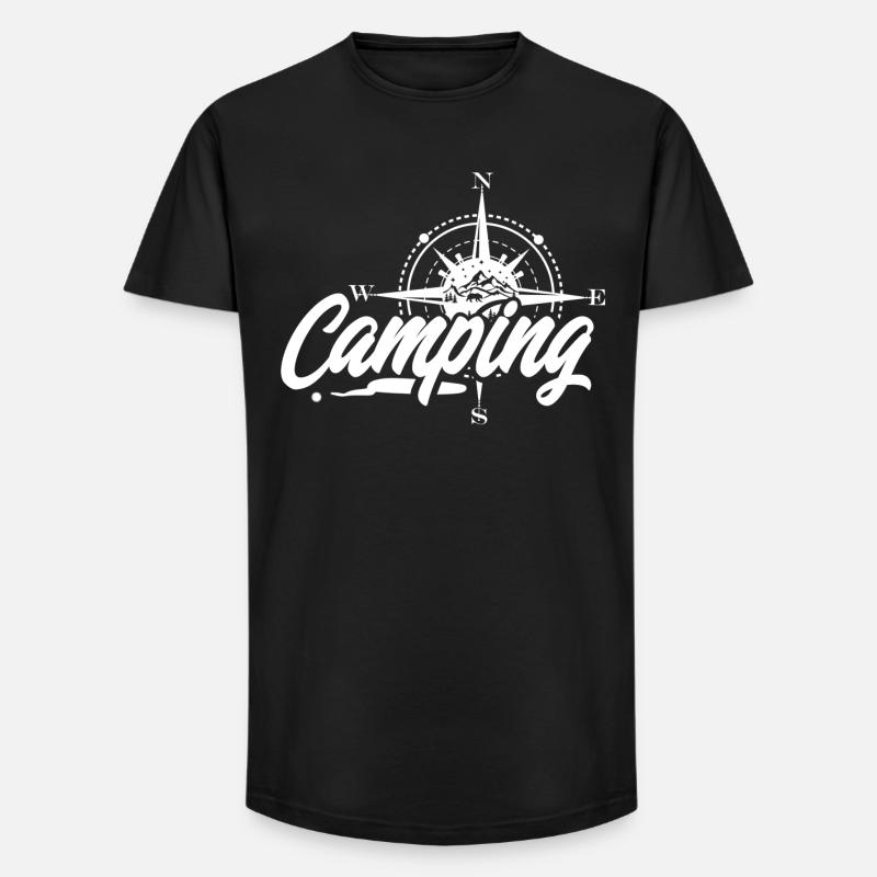 Camping - Long Fit Männer T-Shirt - Schwarz