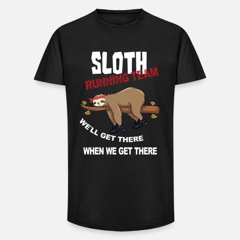 Lustiger Sloth Laufteam Design - Long Fit Männer T-Shirt - Schwarz