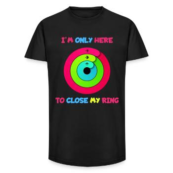 Ich bin nur hier, um den Ring zu schließen. Apfel* - Long Fit Männer T-Shirt - Schwarz - Vorne - AI Model Male 185 light (185cm)