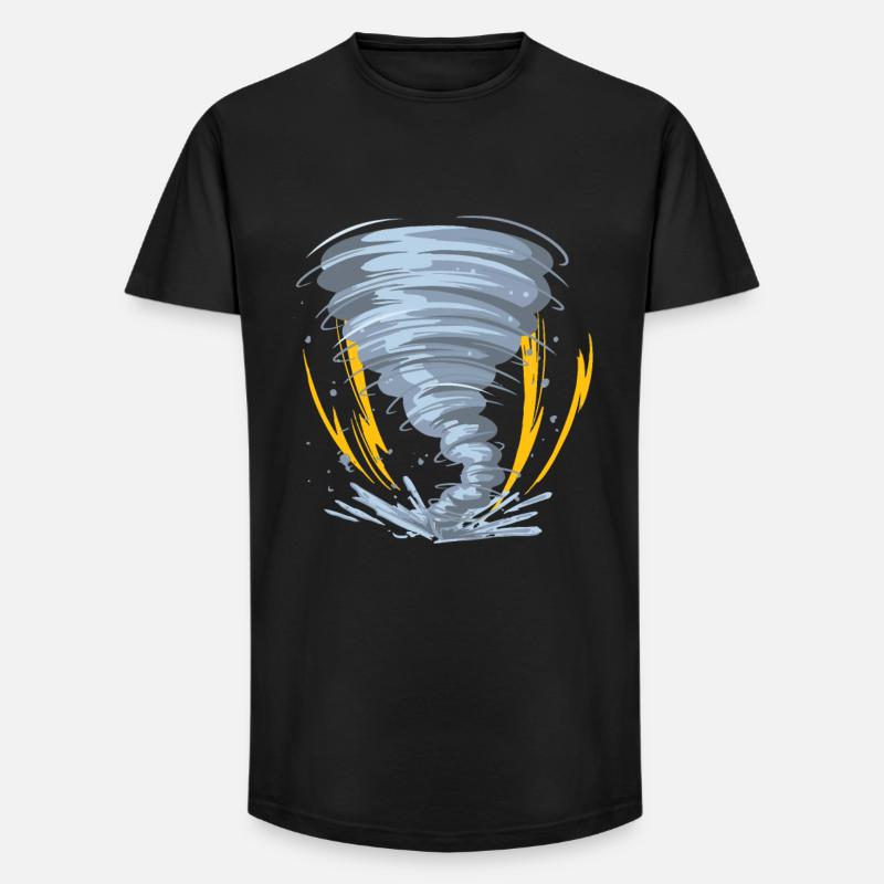 Tornado Hurricane Windsturm Geschenkidee - Long Fit Männer T-Shirt - Schwarz