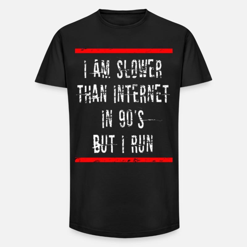 Slow Runner Running Run Gift - Long Fit Men's T-Shirt - black