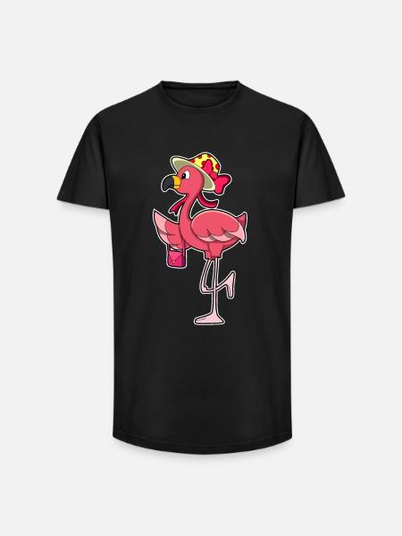 Flamingo Handtasche  - Long Fit Männer T-Shirt - Schwarz