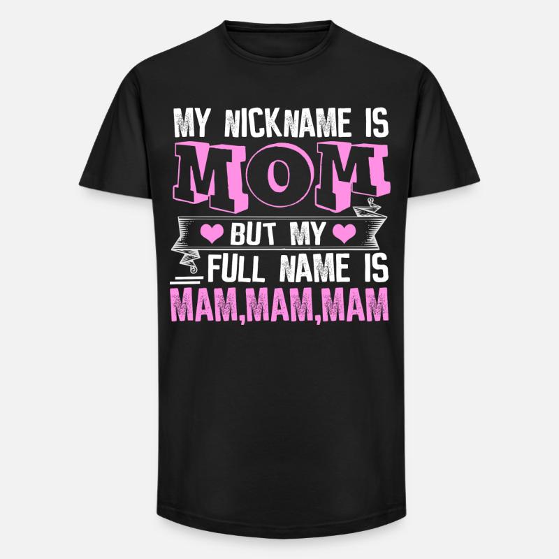 Mama - Long Fit Männer T-Shirt - Schwarz