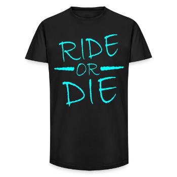 Rouler ou mourir - T-shirt coupe longue homme - noir - Devant - AI Model Male 185 light (185cm)