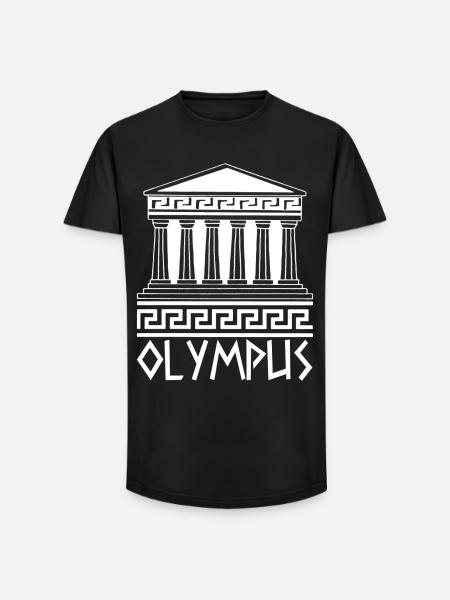 White Temple at Mount Olympus - Long Fit Men's T-Shirt - black