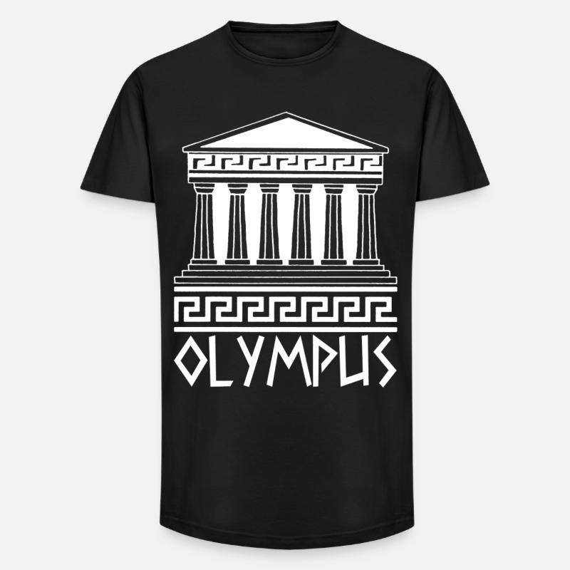 Weißer Tempel am Olymp - Long Fit Männer T-Shirt - Schwarz