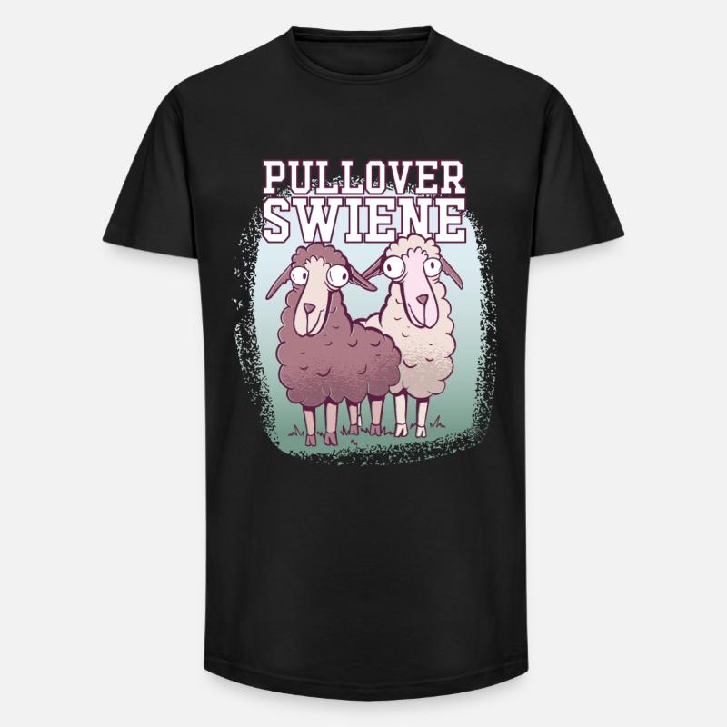 Pulloverswiene Plattdeutsch Ostfriesisch Schafe - Long Fit Männer T-Shirt - Schwarz